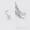 HEART CROSS STAKE  316L SURGICAL STEEL L-SHAPE NOSE RING